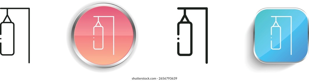 punching bag icon. Thin Linear, Regular and Button Style Design Isolated On White Background