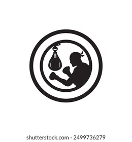 Punching bag icon vector illustration logo design