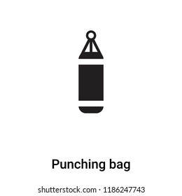 Punching bag icon vector isolated on white background, logo concept of Punching bag sign on transparent background, filled black symbol