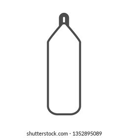 punching bag icon. vector outline illustration on white background.
