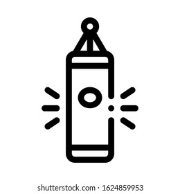 Punching Bag Icon Vector. Outline Punching Bag Sign. Isolated Contour Symbol Illustration