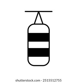 punching bag icon with white background vector stock illustration