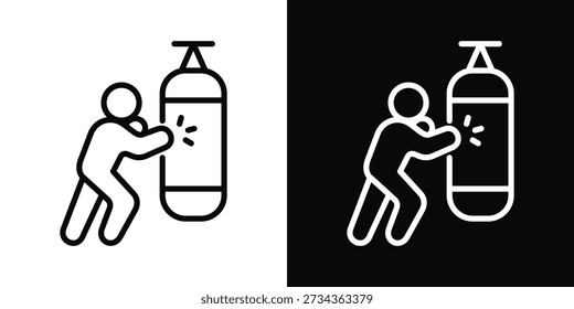 Punching bag Icon White And Black Background Style