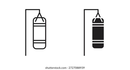 Conjunto de ícones de saco de perfuração. Ilustração de vetor de linha simples