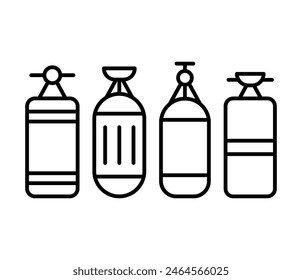 punching bag icons vector design simple line black white illustration collections symbol set isolated