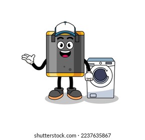 punching bag illustration as a laundry man , character design