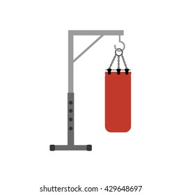 Punching bag isolated on white background. Vector illustration