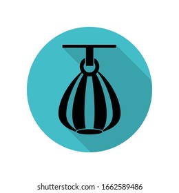 Punching bag long shadow icon. Simple glyph, flat vector of arrow icons for ui and ux, website or mobile application