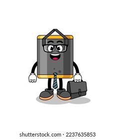 punching bag mascot as a businessman , character design