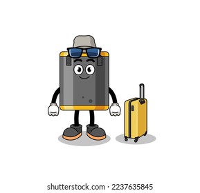 punching bag mascot doing vacation , character design