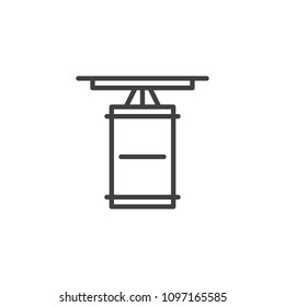 Punching bag outline icon. linear style sign for mobile concept and web design. Boxing punch simple line vector icon. Symbol, logo illustration. Pixel perfect vector graphics