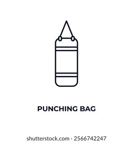 punching bag outline icon. Linear vector from health and medical concept. Thin line punching bag icon isolated on white background