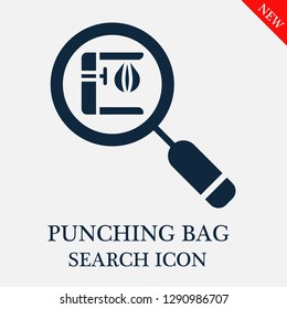 Punching bag search icon. Editable Punching bag search icon for web or mobile.