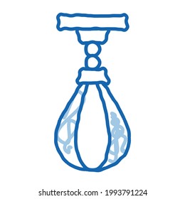 Punching Bag sketch icon vector. Hand drawn blue doodle line art Punching Bag sign. isolated symbol illustration