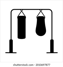 Punching Bag, Sport Boxing Punching Bag Vector Art Illustration