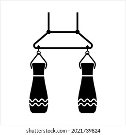 Punching Bag, Sport Boxing Punching Bag Vector Art Illustration
