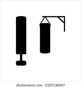Punching Bag, Sport Boxing Punching Bag Vector Art Illustration