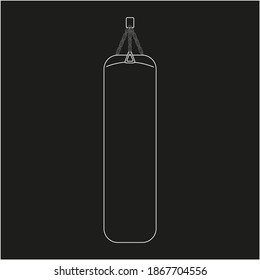 punching bag to train boxing sport. illustration for web and mobile design.