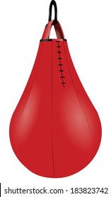 Punching bag for training impact velocity. Vector illustration.