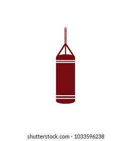 Punching bag for training power punch. Vector illustration.