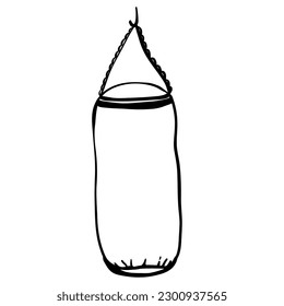 Bolsa de punzonado para entrenamiento de golpes de poder. Ilustración del vector
