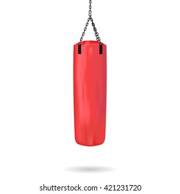 Punching bag for training  power punch. Vector illustration.