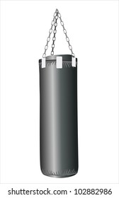 punching bag under the light background isolated