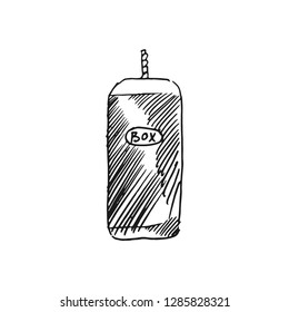 punching bag vector doodle sketch isolated on white background