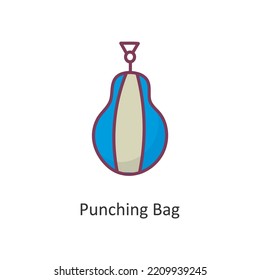Punching Bag  Vector Filled outline Icon Design illustration. Workout Symbol on White background EPS 10 File