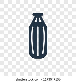 Punching bag vector icon isolated on transparent background, Punching bag transparency logo concept