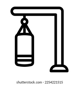 Punching Bag Vector Line Icon Design