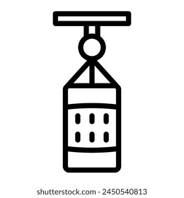 Punching Bag Vector Line icon Design