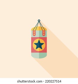 punching bags flat icon with long shadow,eps10