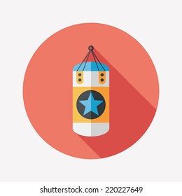 punching bags flat icon with long shadow,eps10