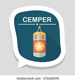 punching bags flat icon with long shadow,eps10