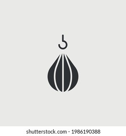 punching ball boxing sport vector icon illustration training