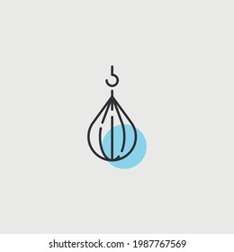 punching ball boxing sport vector icon illustration training