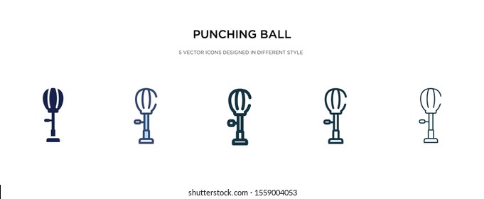 punching ball icon in different style vector illustration. two colored and black punching ball vector icons designed in filled, outline, line and stroke style can be used for web, mobile, ui