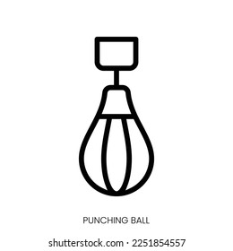 punching ball icon. Line Art Style Design Isolated On White Background
