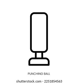 punching ball icon. Line Art Style Design Isolated On White Background