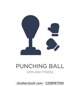 Punching ball icon. Trendy flat vector Punching ball icon on white background from Gym and fitness collection, vector illustration can be use for web and mobile, eps10