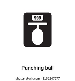 Punching ball icon vector isolated on white background, logo concept of Punching ball sign on transparent background, filled black symbol