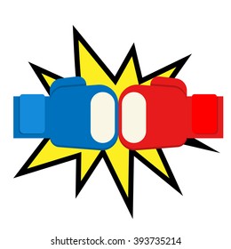 punching boxing gloves start fighting