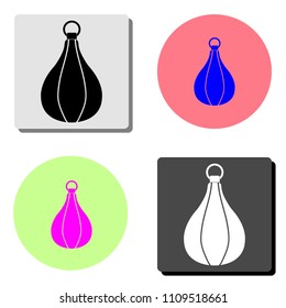 Punching Boxing Speed Bag. simple flat vector icon illustration on four different color backgrounds