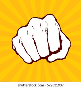 Punching fist hand vector 