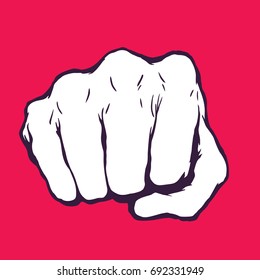 Punching fist hand vector 