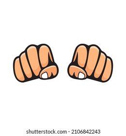 Punching front view. Vector image