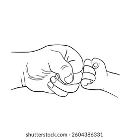 punching hand dad with son Hands outline