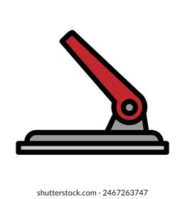 Punching Machine Line Filled Icon Design