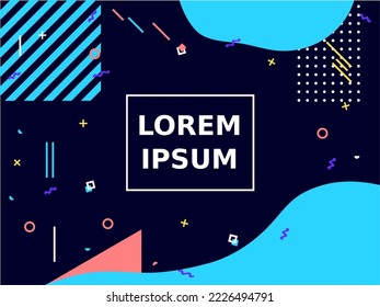 Punchy colorful abstract vector for website, banner, bakcdrop. Neon memphis style background design.